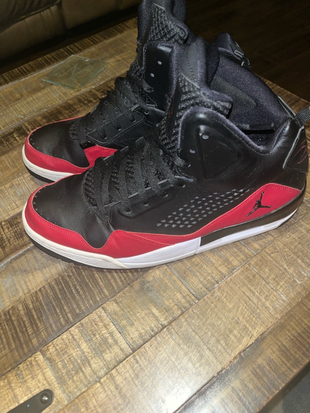 Jordan Men’s High-Top Basketball Shoes - Black & Red